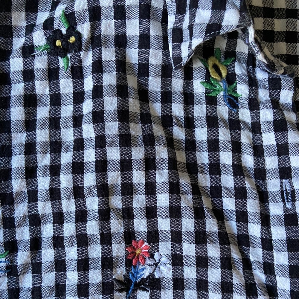 TOPSHOP / plaid embroidered crop - Picture 4 of 7
